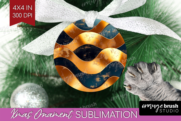Gold Christmas Ornament Clipart Image 11