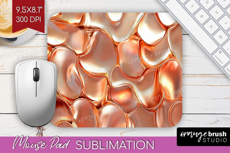 Rose Gold Mouse Pad Sublimation - Metallic Rose Mousepad