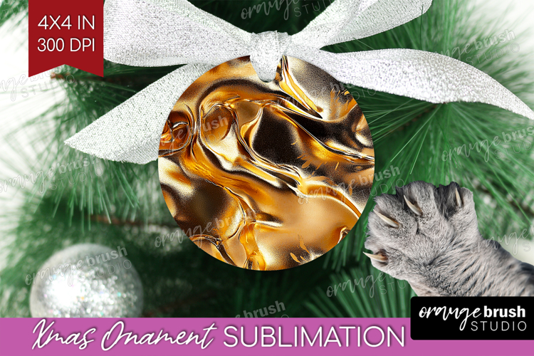 Gold Christmas Ornament Clipart Image 9