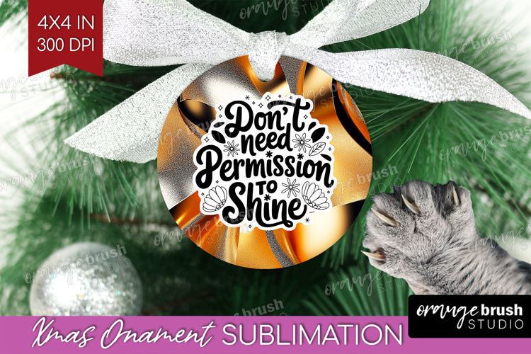 Gold Christmas Ornament Clipart Image 7