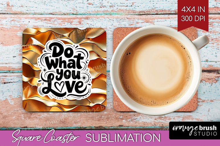 Inspirational Quote Square Coaster - Rose Gold Coaster PNG