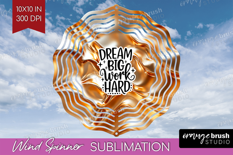 Inspirational Quote Wind Spinner Sublimation PNG - Rose Gold