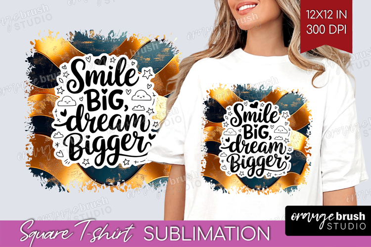 Inspirational Quote Square Tshirt Background - Rose Gold PNG example image 1