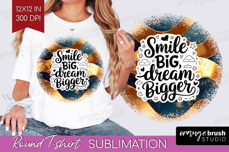 Inspirational Quote Round Tshirt Background - Rose Gold PNG