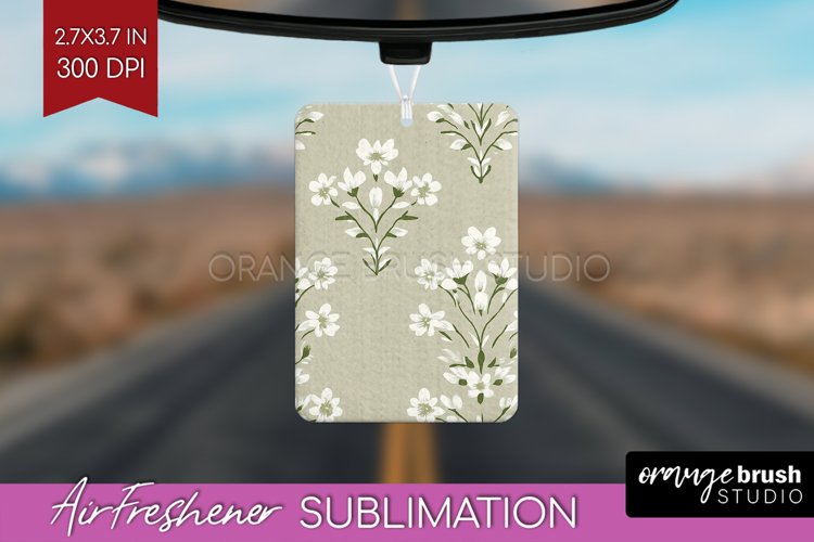 Vintage Flowers Air Freshener PNG - Floral PNG Sublimation