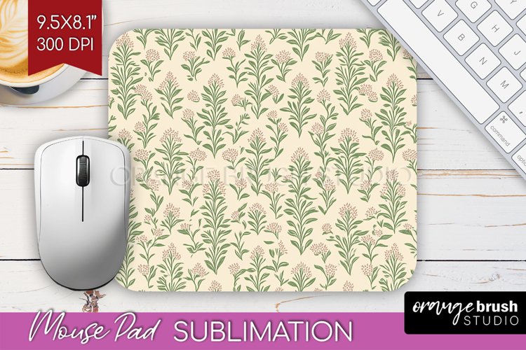Vintage Flowers Mouse Pad Sublimation - Floral Mousepad PNG