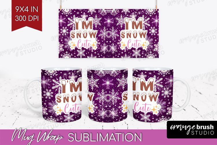 Funny Christmas Quote Mug Wrap - Snowflakes Mug PNG