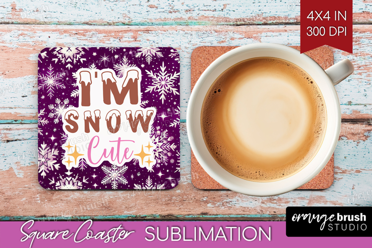 Funny Christmas Quote Square Coaster - Snowflakes Coaster