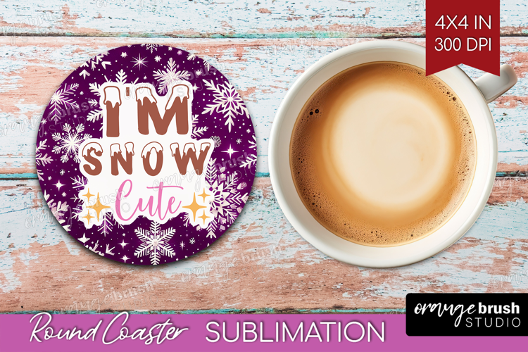 Funny Christmas Quote Round Coaster - Snowflakes Coaster PNG