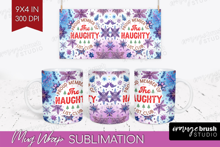 Funny Christmas Quote Mug Wrap - Snowflakes Mug PNG