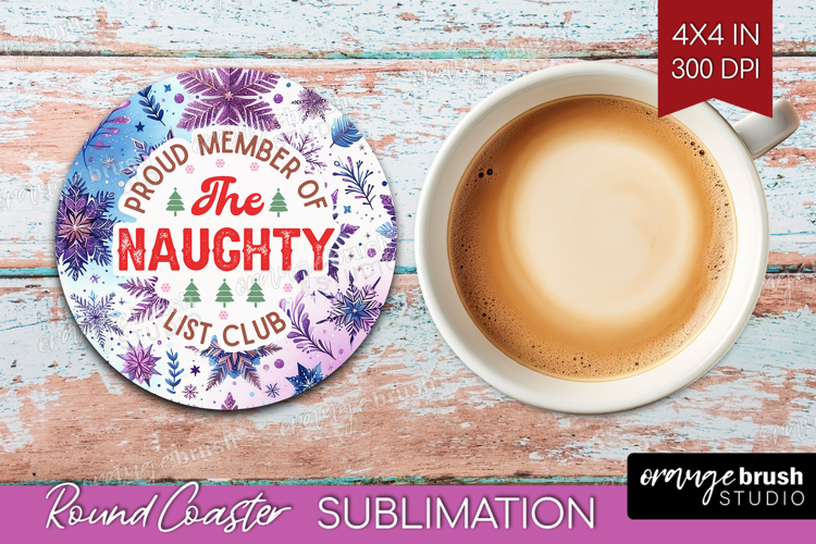 Funny Christmas Quote Round Coaster - Snowflakes Coaster PNG