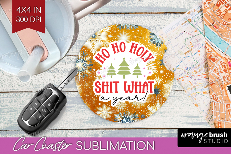 Funny Christmas Quote Car Coaster - Snowflakes Coaster PNG