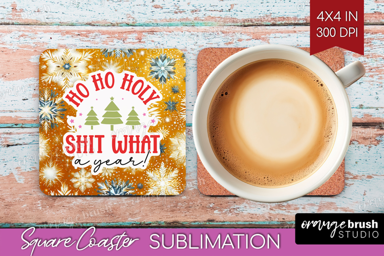Funny Christmas Quote Square Coaster - Snowflakes Coaster