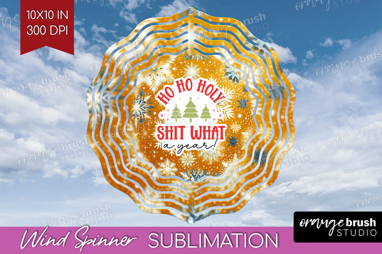 Funny Christmas Quote Wind Spinner Sublimation PNG - Round