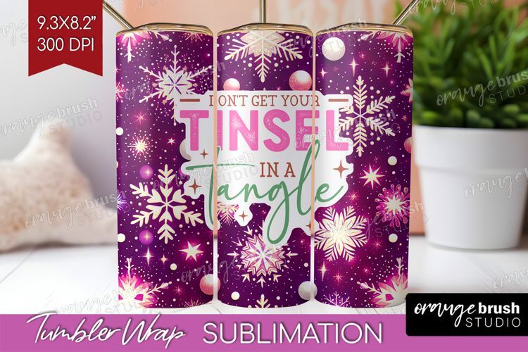 Funny Christmas Quote Tumbler Wrap - Snowflakes Tumbler PNG
