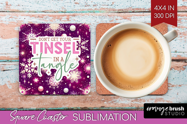 Funny Christmas Quote Square Coaster - Snowflakes Coaster