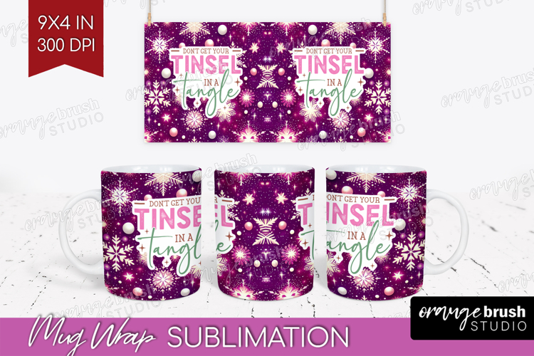 Funny Christmas Quote Mug Wrap - Snowflakes Mug PNG