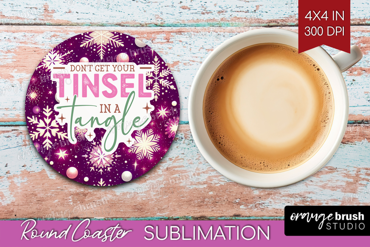 Funny Christmas Quote Round Coaster - Snowflakes Coaster PNG