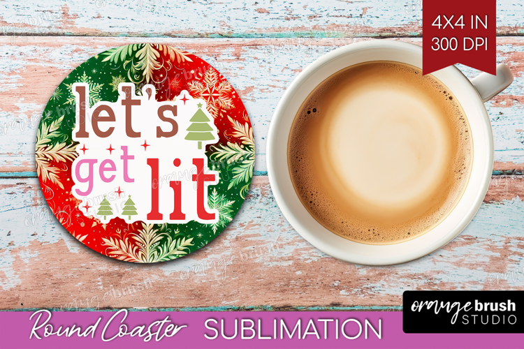 Funny Christmas Quote Round Coaster - Snowflakes Coaster PNG