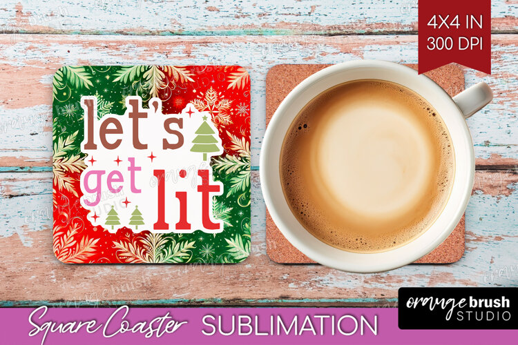 Funny Christmas Quote Square Coaster - Snowflakes Coaster example image 1