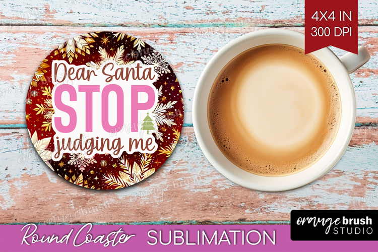 Funny Christmas Quote Round Coaster - Snowflakes Coaster PNG
