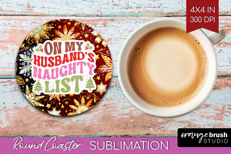 Funny Christmas Quote Round Coaster - Snowflakes Coaster PNG