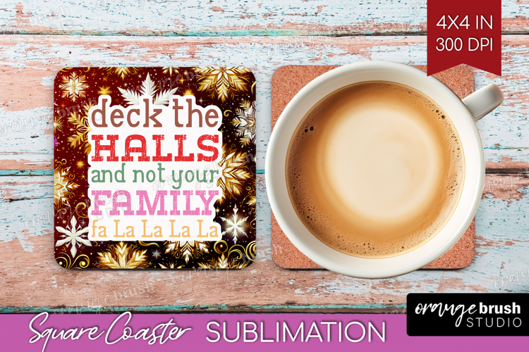 Funny Christmas Quote Square Coaster - Snowflakes Coaster