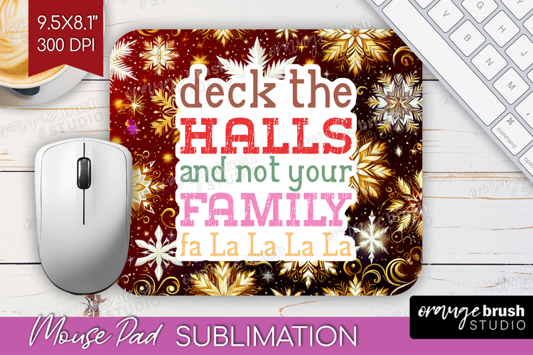 Funny Christmas Quote Mouse Pad Sublimation - Snowflakes PNG