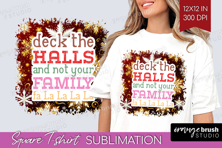 Funny Christmas Quote Square Tshirt Background - Snowflakes