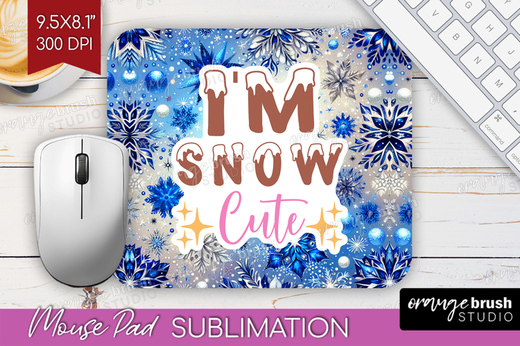Funny Christmas Quote Mouse Pad Sublimation - Snowflakes PNG