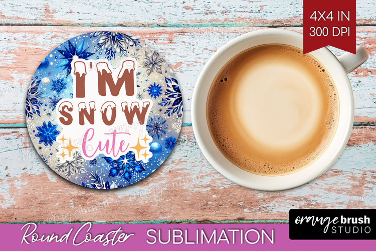 Funny Christmas Quote Round Coaster - Snowflakes Coaster PNG
