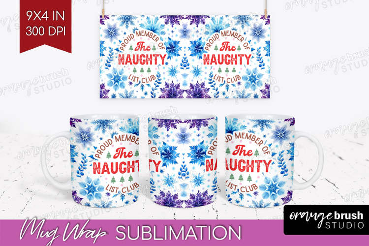 Funny Christmas Quote Mug Wrap - Snowflakes Mug PNG