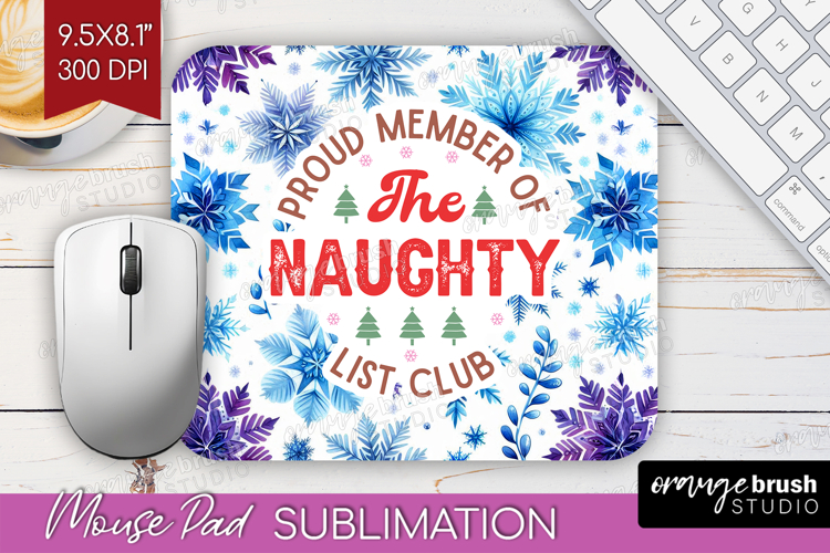 Funny Christmas Quote Mouse Pad Sublimation - Snowflakes PNG