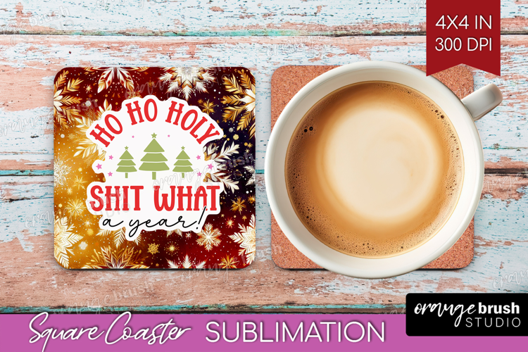 Funny Christmas Quote Square Coaster - Snowflakes Coaster