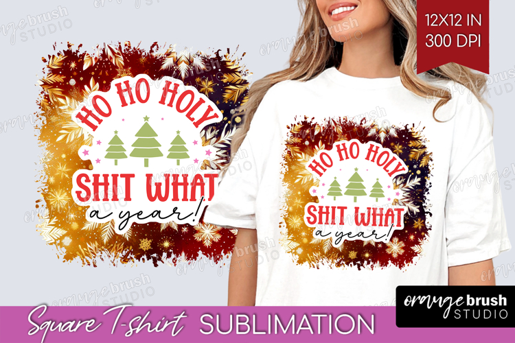 Funny Christmas Quote Square Tshirt Background - Snowflakes