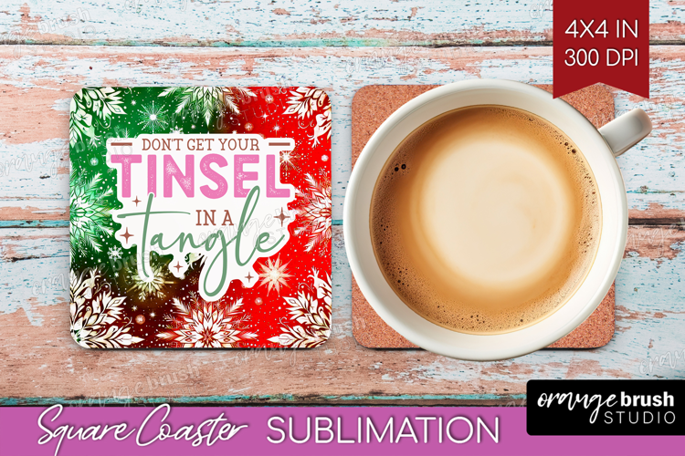 Funny Christmas Quote Square Coaster - Snowflakes Coaster