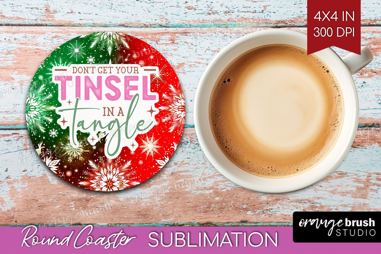 Funny Christmas Quote Round Coaster - Snowflakes Coaster PNG