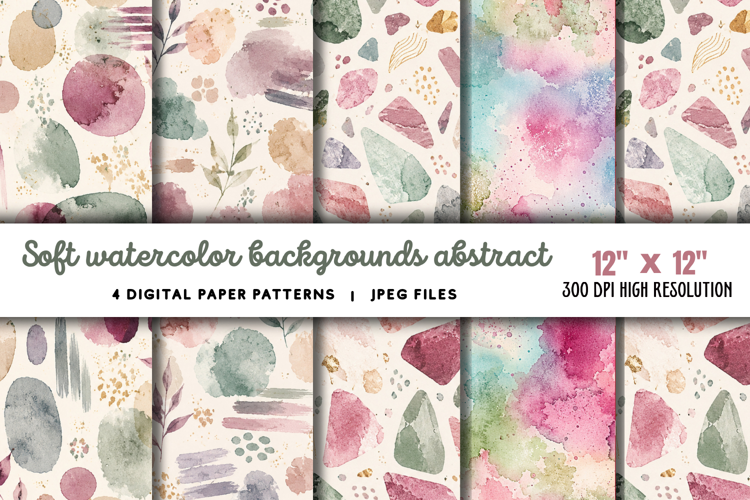 Soft Watercolor Backgrounds Abstract JPG