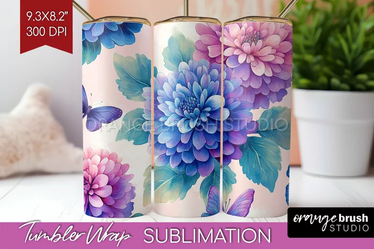 Spring Blossom Tumbler Wrap - Flowers Tumbler PNG
