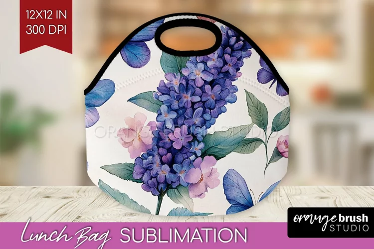 Spring Blossom Lunch Bag - Flowers Lunch Bug PNG Sublimation