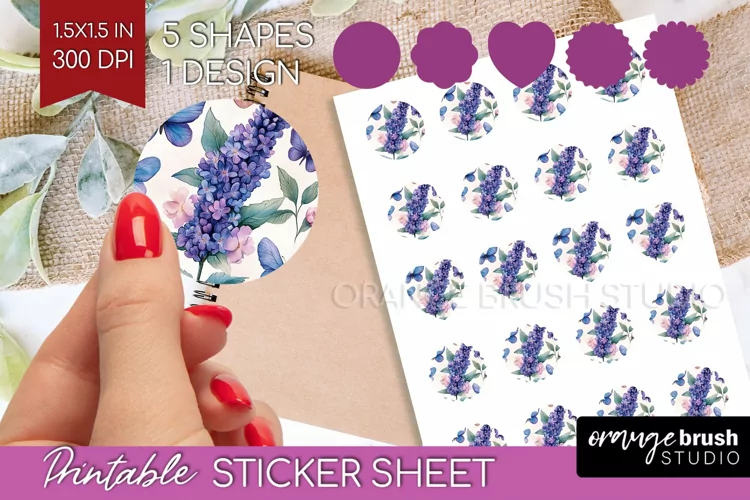 Spring Blossom Round Sticker - Flowers Printable Sticker