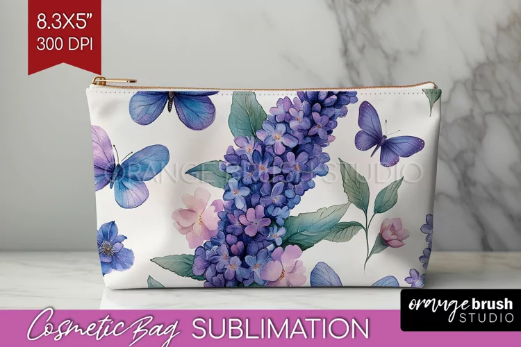 Spring Blossom Cosmetic Bag - Flowers Makeup Bag PNG
