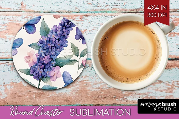 Spring Blossom Round Coaster - Flowers Coaster PNG