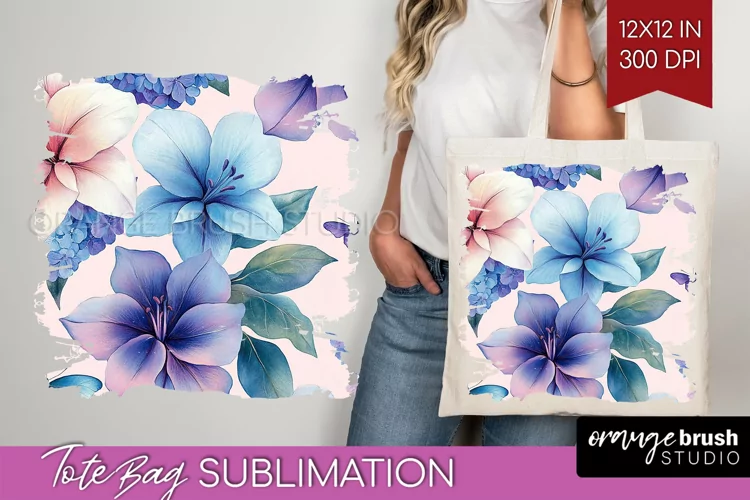 Spring Blossom Tote Bag - Flowers Tote Bag PNG Sublimation