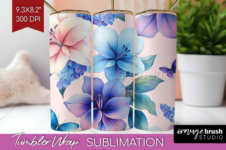 Spring Blossom Tumbler Wrap - Flowers Tumbler PNG