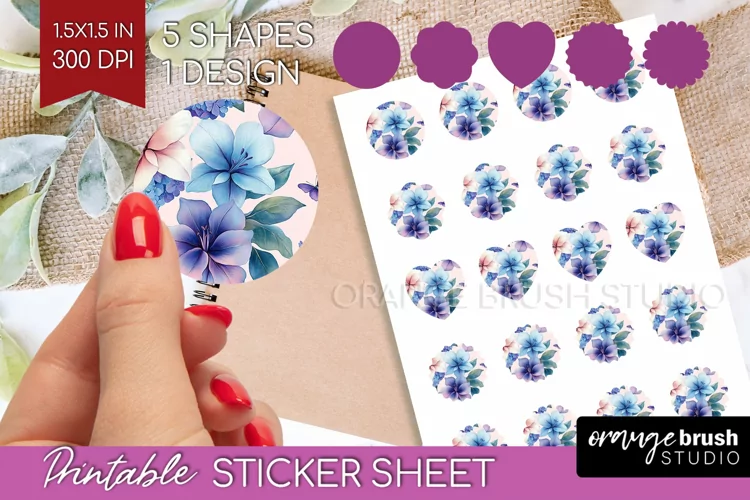 Spring Blossom Round Sticker - Flowers Printable Sticker