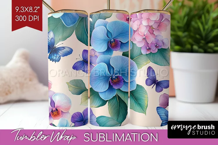 Spring Blossom Tumbler Wrap - Flowers Tumbler PNG