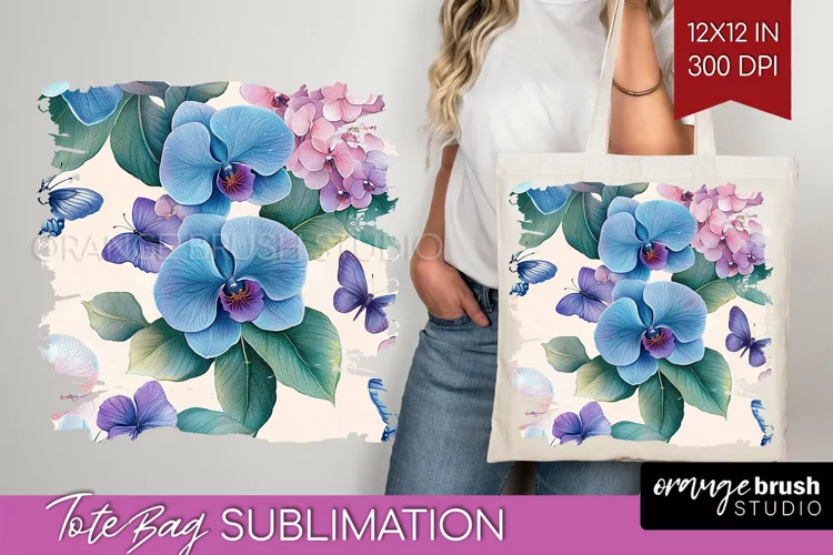 Spring Blossom Tote Bag - Flowers Tote Bag PNG Sublimation