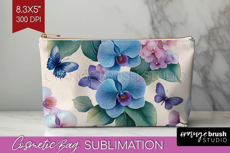 Spring Blossom Cosmetic Bag - Flowers Makeup Bag PNG