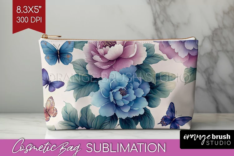 Spring Blossom Cosmetic Bag - Flowers Makeup Bag PNG